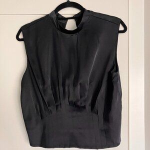 Silk cummerbund sleeveless blouse (W 6)